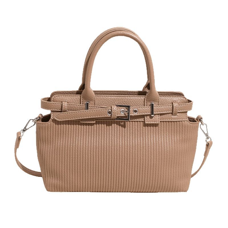 Retro, high-end, simple solid color handbag for women, 2025 new Korean version, fashionable, large-capacity single-shoulder crossbody bag for women Item Picture