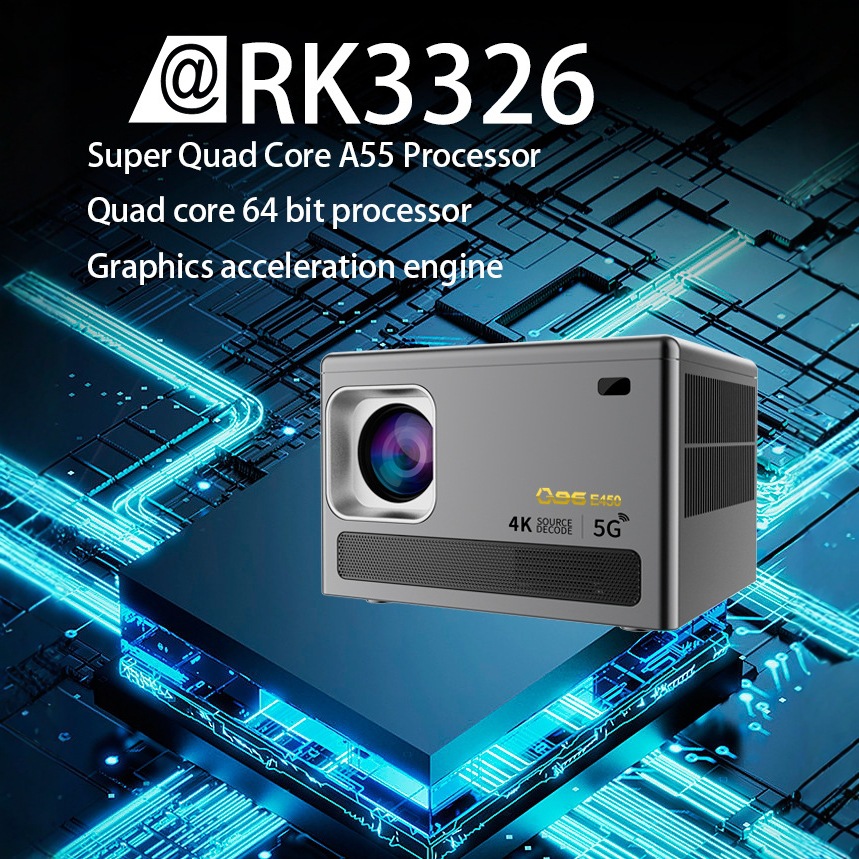 Cross-border smart projector, home ultra-high-definition 4K projector, home theater, living room and bedroom wall projection, mobile phone projection Application Scenario