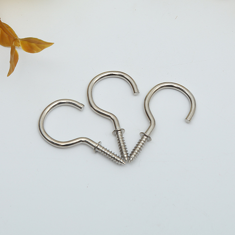 Stainless steel galvanized question mark cup hook 304 open sheepeye nail question mark hook lifting ring sheepeye lamp hook Specification drawing