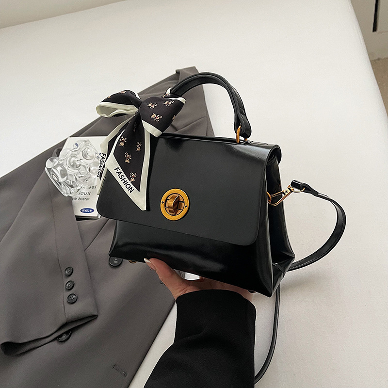 Retro bag for women, 2025 new style casual silk scarf single-shoulder crossbody bag, simple yet elegant hand-held small handbag Specification drawing