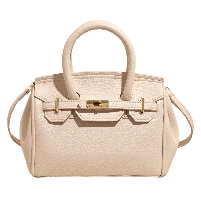 High-end quality and fashionable hand-held platinum bag for women 2025 new cross-border lychee pattern stylish and versatile single-shoulder crossbody bag Item Picture