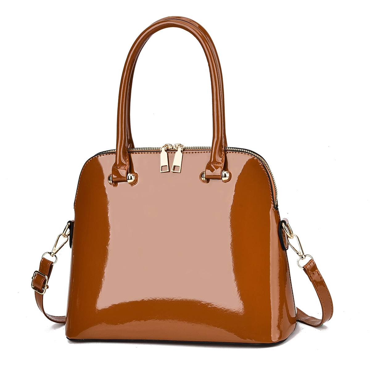 2025 New trendy ladies' handbag, fashionable shiny leather women's bag, hand-held bag, single-shoulder crossbody bag, versatile shiny leather bag Application Scenario