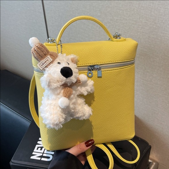 Korean fashion trend lychee pattern backpack for women 2025 new style simple, fresh, cute and versatile single-shoulder crossbody bag full figure