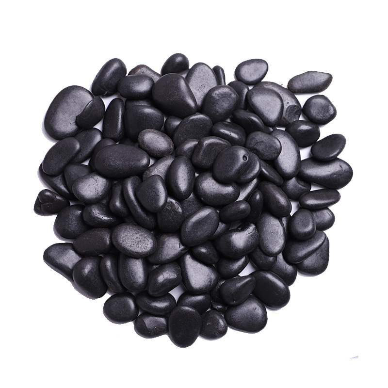 High-polished black pebbles, landscape garden landscaping, black rain flower stones, paving small stones, Nanjing stone wholesale Item Picture