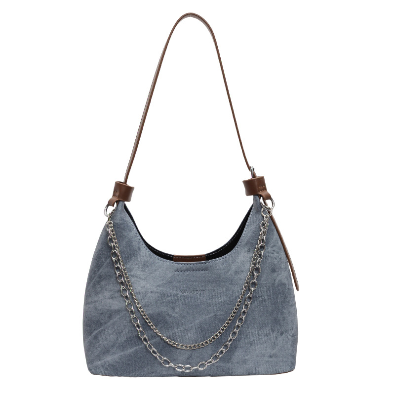 Retro trend underarm bag for women 2024, fashionable and versatile, large-capacity dumpling bag, high-end chain commuting single-shoulder bag Item Picture