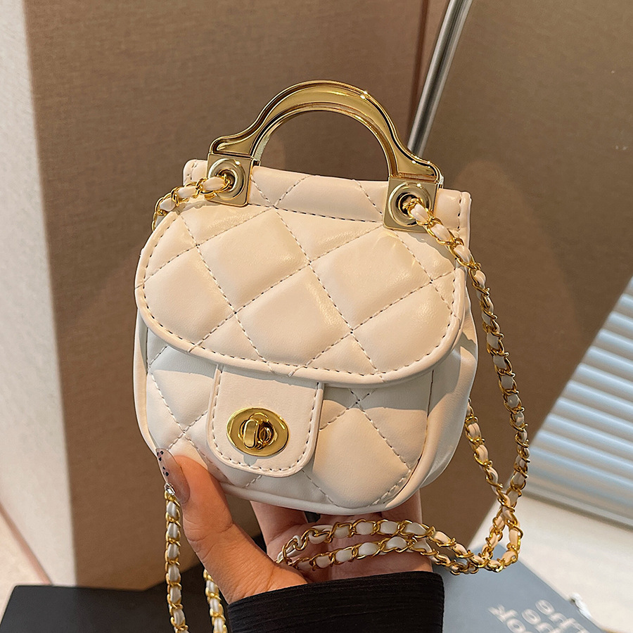 Mini diamond-shaped chain small bag opening red envelope 2024 new high-end, exquisite and small earphone case, hand-held crossbody bag full figure