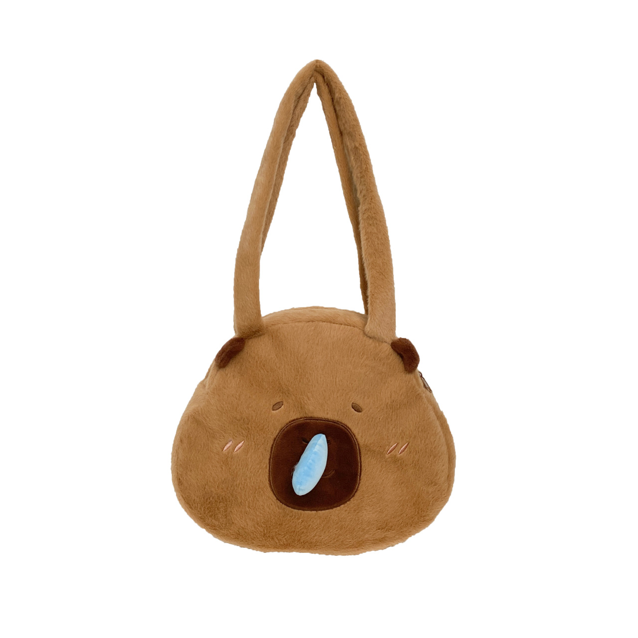 A new cartoon underarm single-shoulder handbag with a large capacity, a capibara stretchable snot pufferfish student storage bag Item Picture
