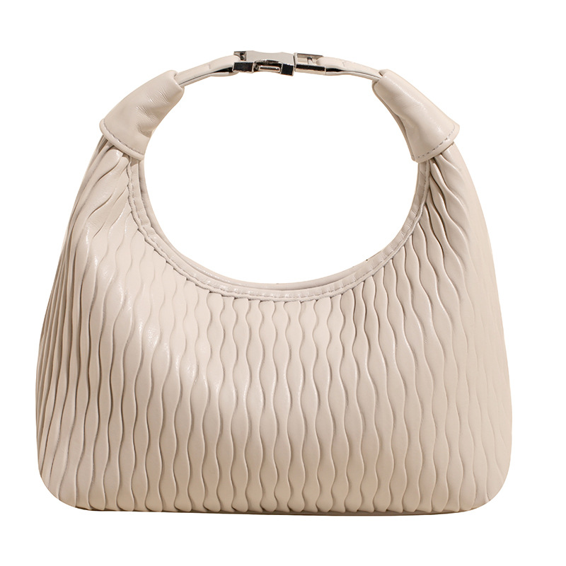 New Spring/Summer 2025 stylish hand-held bag, women's trendy texture casual single-shoulder bag, solid color elegant crossbody bag Item Picture