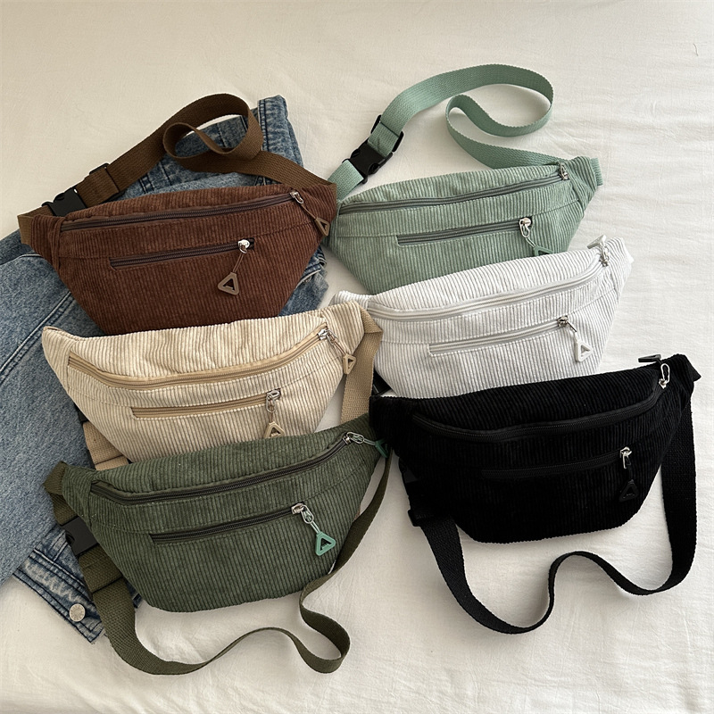 The new 2024 autumn/winter collection of corduroy cross-border large-capacity, lightweight and simple single-shoulder backpack with a casual and elegant crossbody style Application Scenario