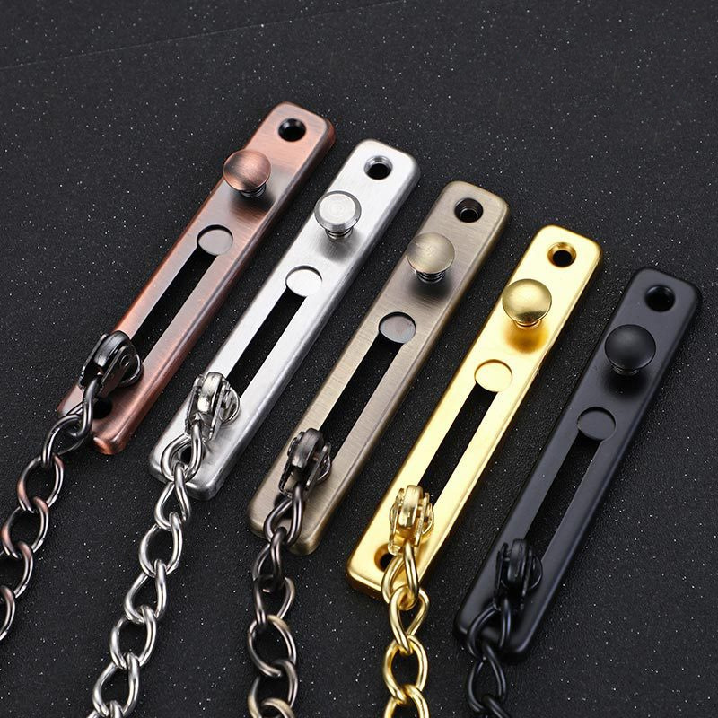 Stainless steel door chain key anti-theft chain, thickened door bolt safety lock for hotel bedroom door, anti-theft safety chain wholesale Specification drawing