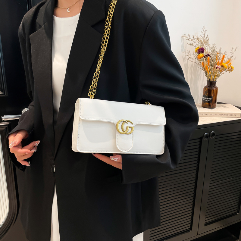 European and American fashion small bag for women 2025 new style fashion chain pu small square bag crossbody bag hand-held bag details Picture