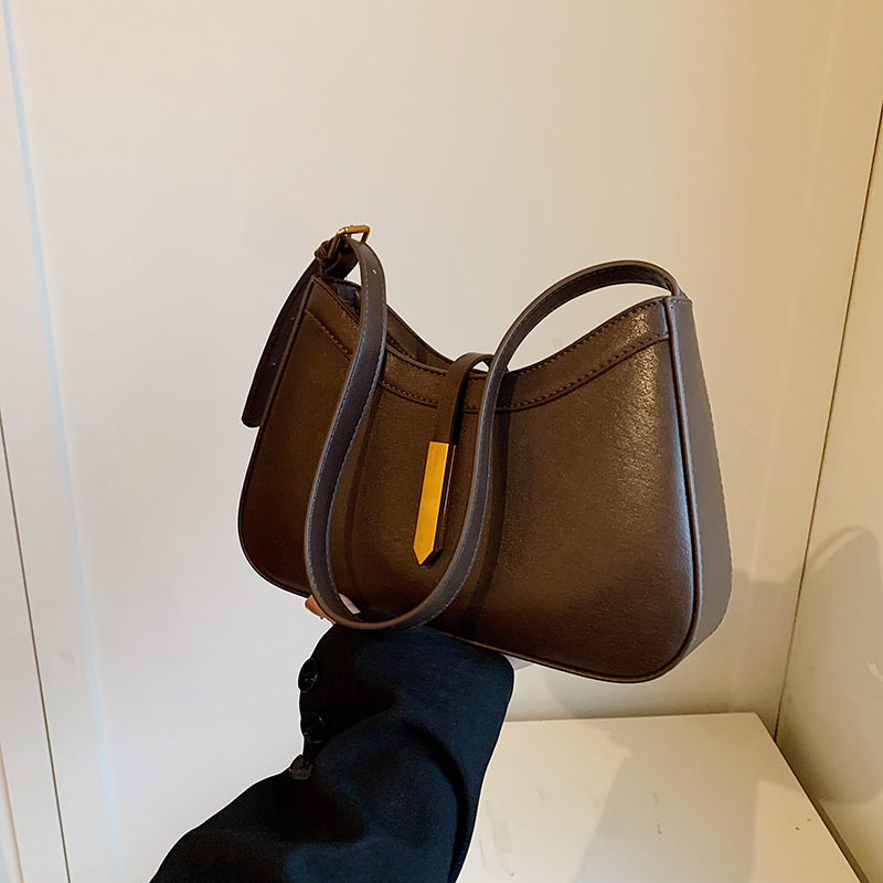A simple and retro small bag for women, 2024 new single-shoulder underarm bag, high-end texture, casual and versatile, commuting crossbody bag details Picture
