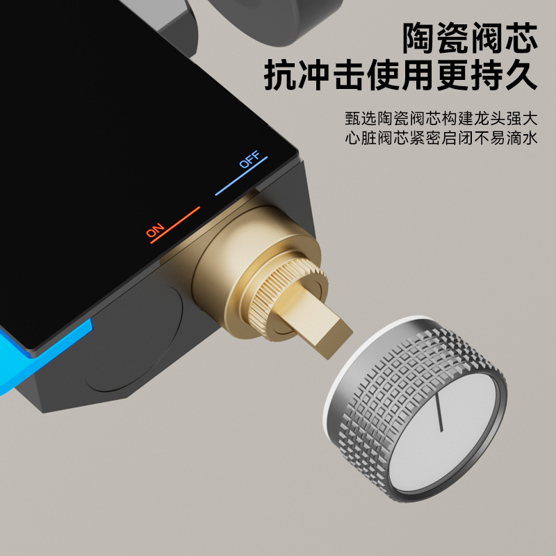 Household gun gray shower head set, hotel bathroom shower head, ambient light shower head complete set wholesale Specification drawing