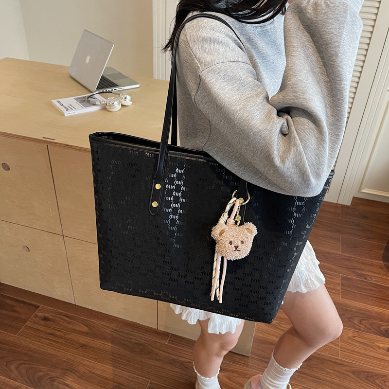 Large-capacity tote bag for women 2025 new style, trendy and fashionable, high-end commuting, casual and versatile student shoulder bag Specification drawing