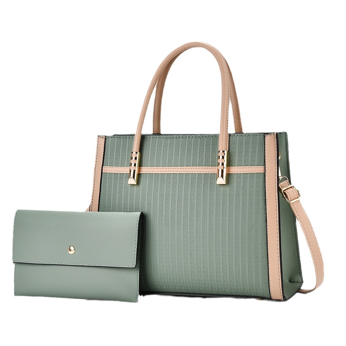 The 2025 new embossed mother-and-child bag with contrasting colors is a fashionable handbag that is simple and elegant. It is a versatile cross-border shoulder bag and a crossbody bag Item Picture