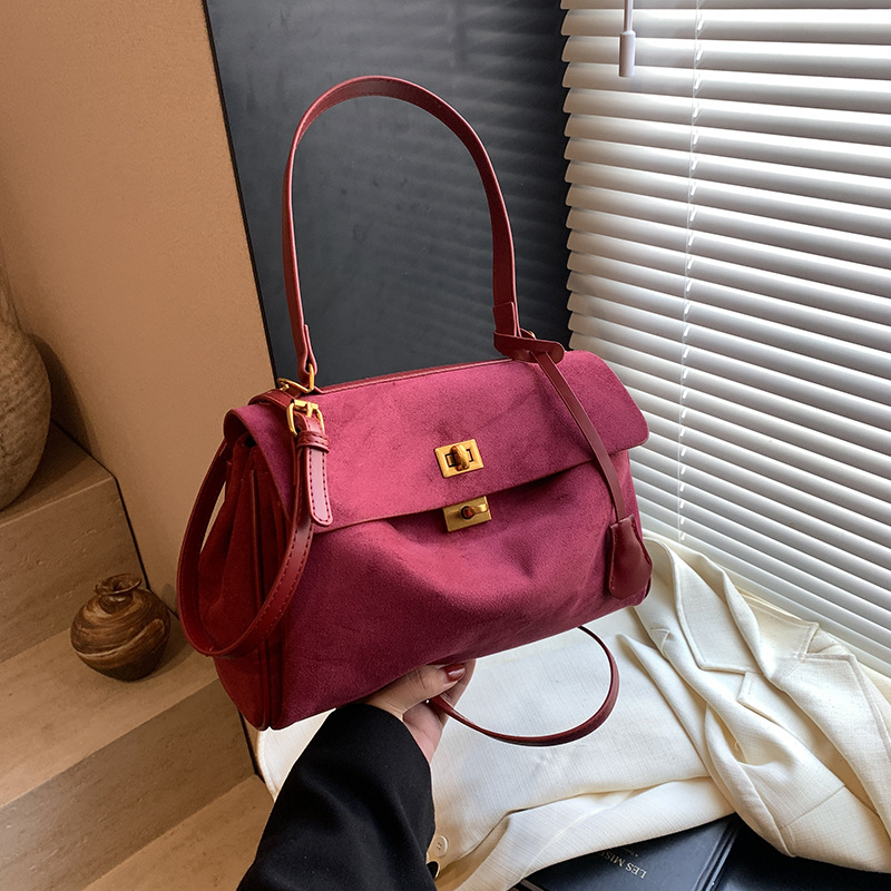 Retro hand-held commuter bag for women, 2025 new style, trendy and versatile Korean-style Kelly bag, simple and large-capacity crossbody bag Specification drawing