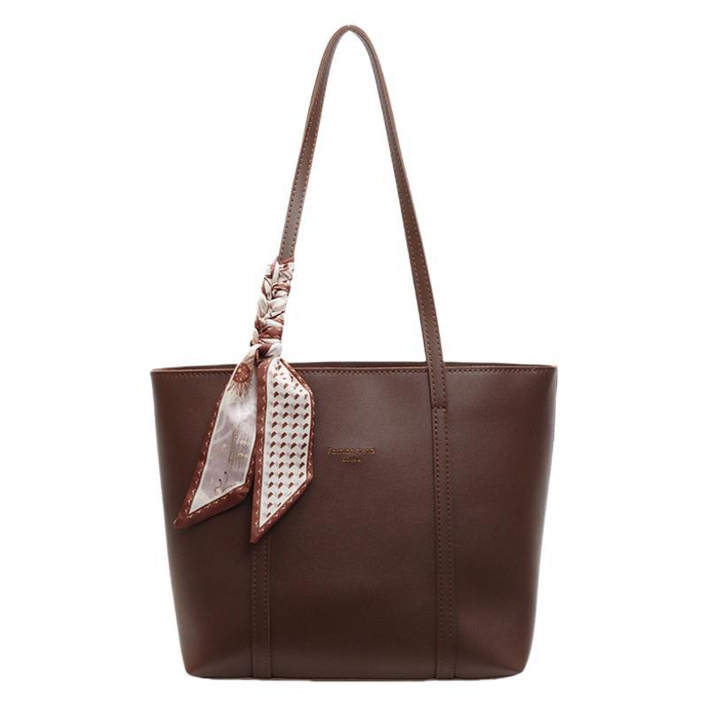 Cross-border retro soft leather handbag for women, 2025 new large-capacity commuter tote bag, casual single-shoulder armpit bag Item Picture