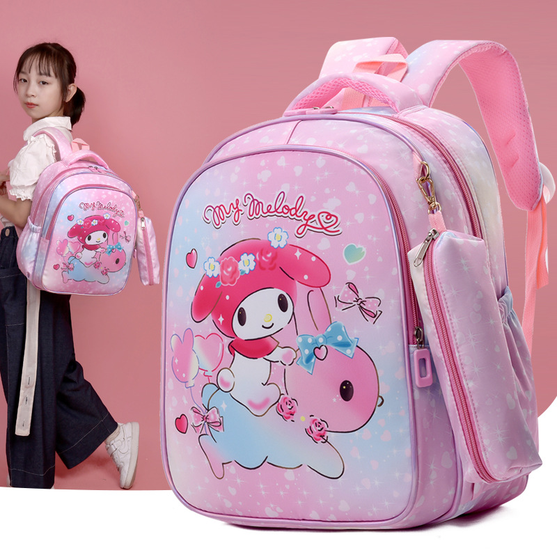 Cute cartoon schoolbag for children, stylish backpack for girls, Kuromi pattern, first grade primary school, kindergarten Application Scenario