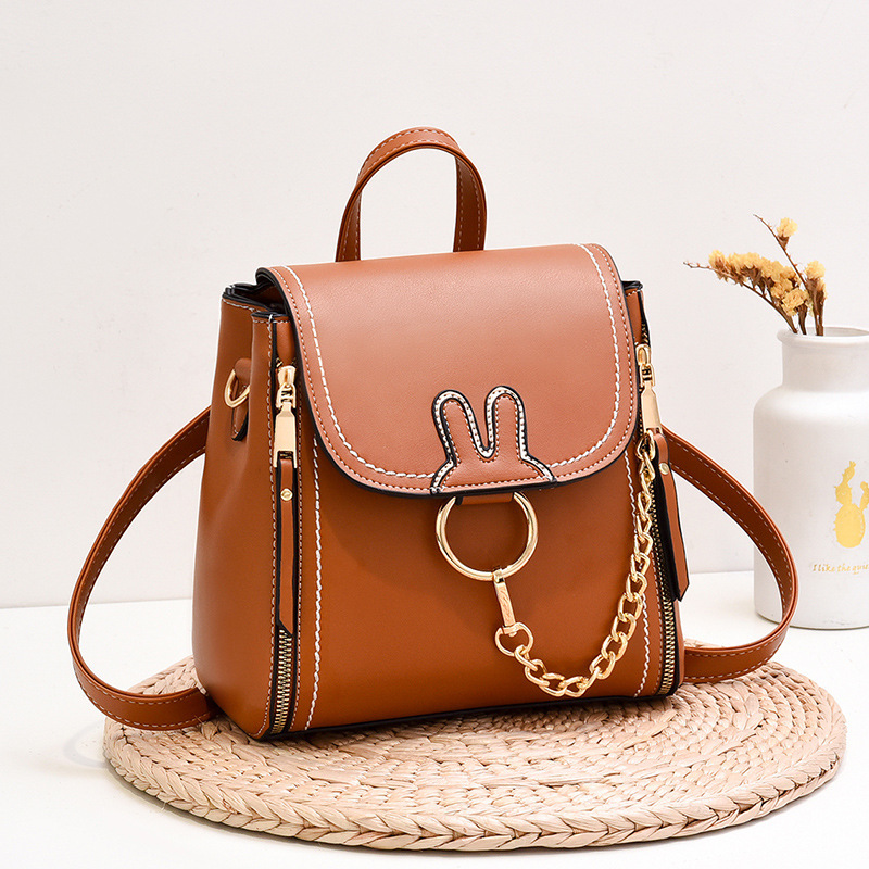 2022 Casual female student backpack, fashionable Korean-style female bag, retro PU backpack, cross-border foreign trade consignment Application Scenario