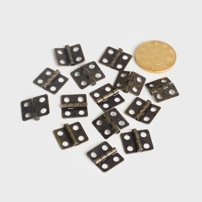 3-point mini micro flat opening small hinge folding gift box, hardware iron hinges, wooden box loose-leaf diy hardware accessories details Picture