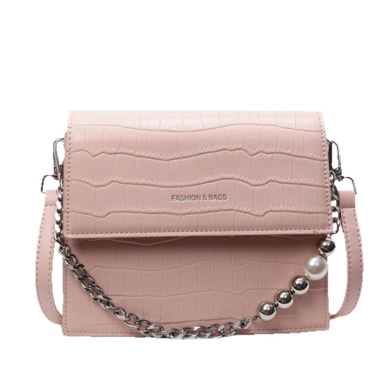 Cross-border 2025 New retro crocodile-patterned chain small square bag for women, Korean style, fashionable and simple single-shoulder crossbody bag Item Picture