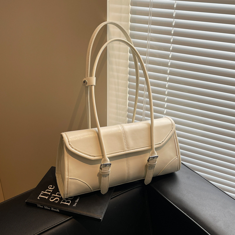 High-end, niche underarm bag for women, 2025 new trendy retro oil wax leather single-shoulder bag, Korean-style fashionable handbag Specification drawing