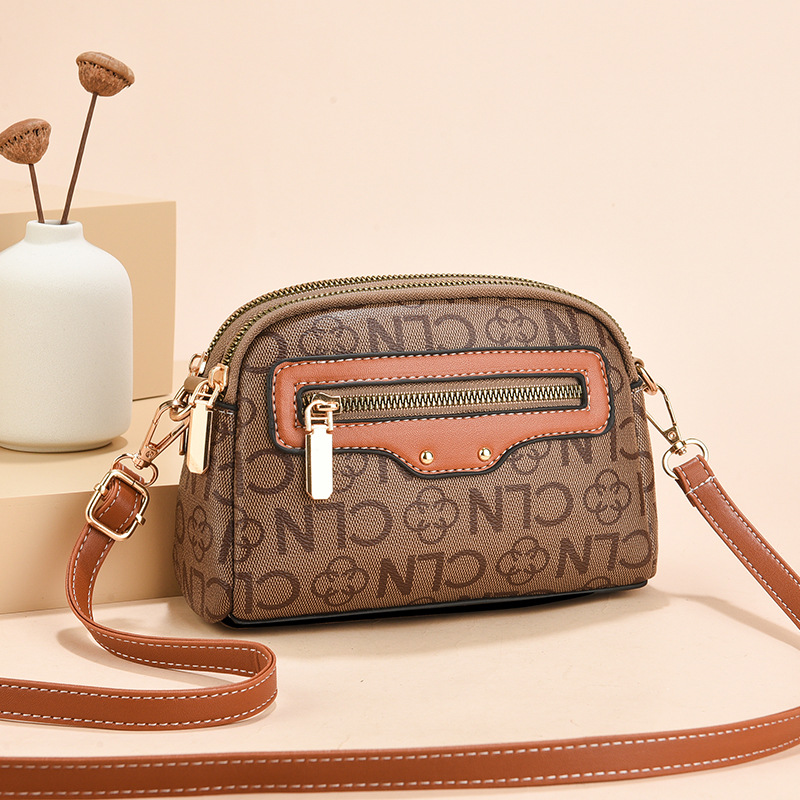Small crossbody bag, versatile and fashionable shell bag, 2025 new printed women's bag, coin purse, niche single-shoulder bag Specification drawing