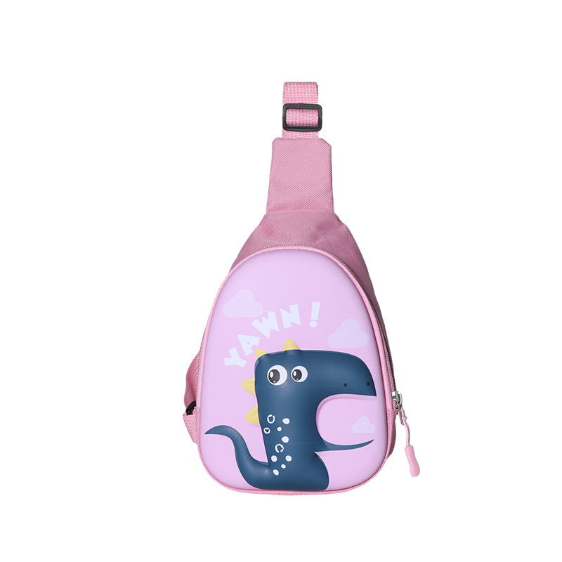2023 New nylon dinosaur children's chest crossbody bag, cute and stylish, eggshell single-shoulder children's bag for kindergarten students Item Picture