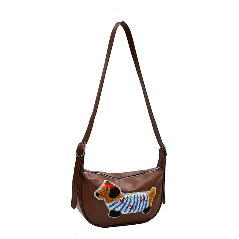 Autumn and winter Dachshund bag, a cute crossbody small bag for students, a new 2024 school-style single-shoulder dumpling bag for women Item Picture
