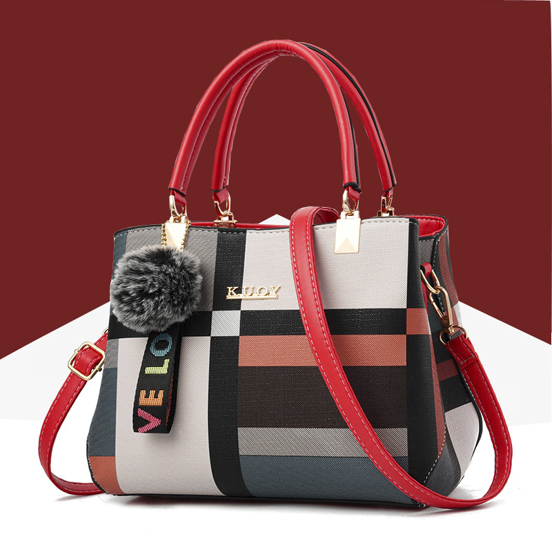 Direct sales from the manufacturer of the 2022 new Korean style checkered fashion single-shoulder crossbody bag for middle-aged moms full figure