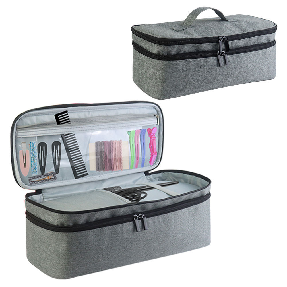 Amazon Double-layer Travel Convenient large-capacity simple one-piece Dyson hair dryer, curling iron and hair care storage bag Specification drawing