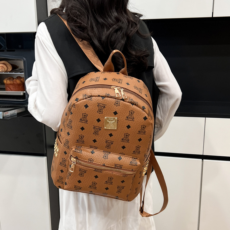 Fashionable printed backpack for women, new summer style, large-capacity, high-quality, versatile handbag, popular casual backpack full figure