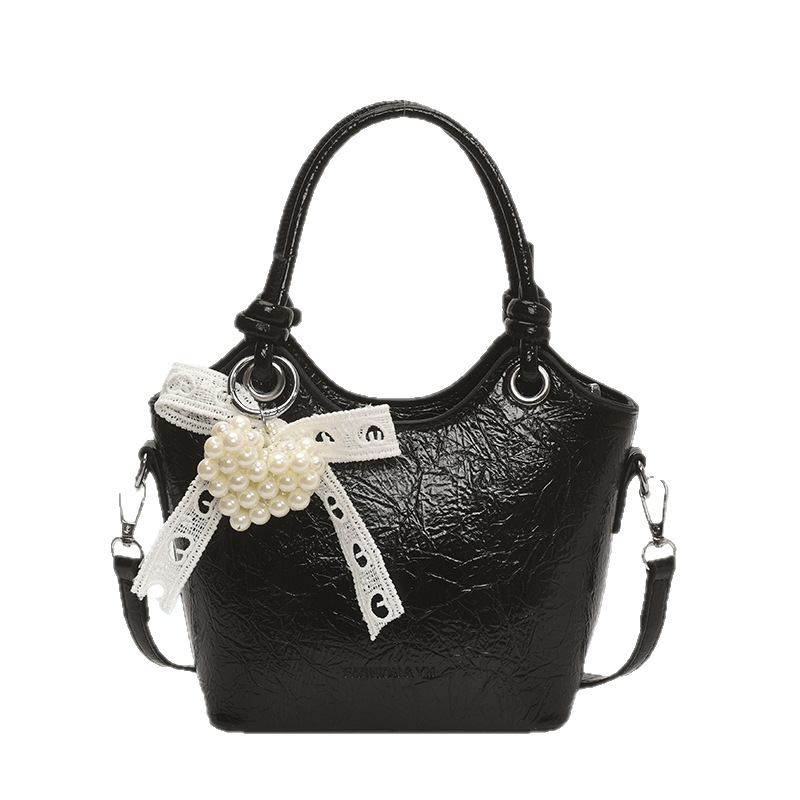 Fashionable solid color simple and high-end hand-held bucket bag for women 2025 new style versatile, casual and stylish single-shoulder crossbody bag Item Picture