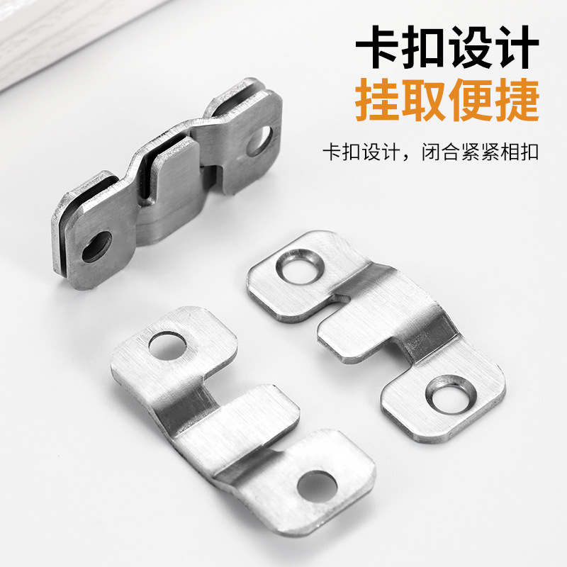 Stainless steel photo frame hooks, hanging clips, nails, hanging plates, mirror clips, picture frame accessories, thickened fixed mountain character fasteners, invisible clips full figure