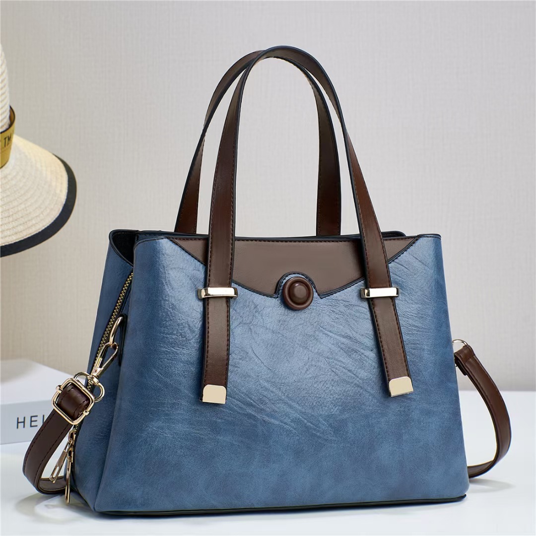 Retro women's handbag 2023 new foreign trade women's bag, cross-border large-capacity single-shoulder crossbody bag Women's bag Specification drawing