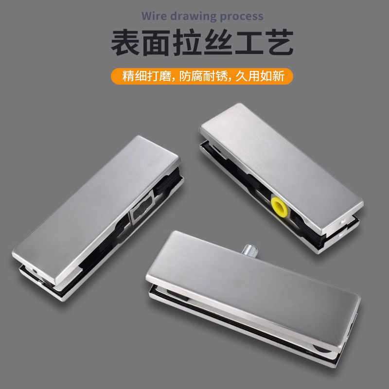 Thickened heavy-duty door clamps: 15-19mm thick special frameless glass door clamps, 304 stainless steel straight laminated glass clamps Specification drawing