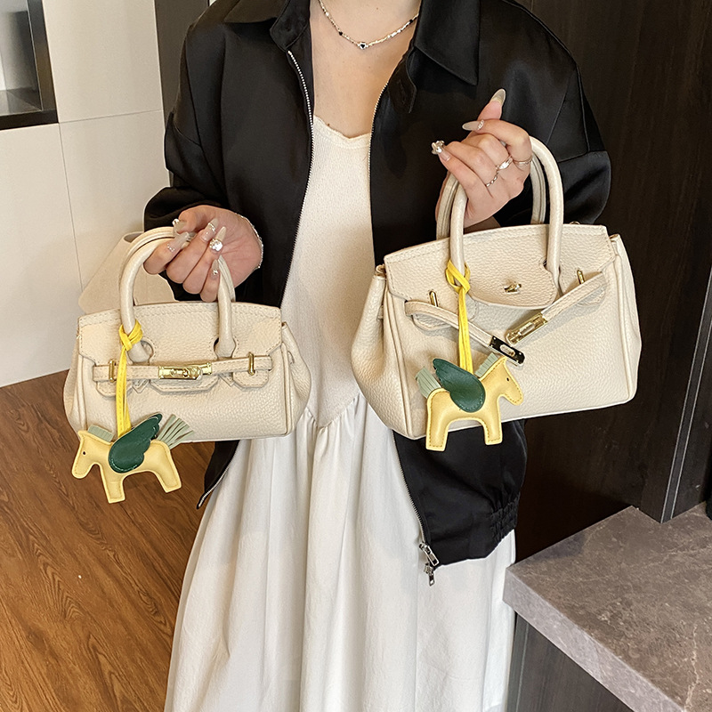 Cross-border high-end lychee pattern handbag for women, 2025 new style, versatile, fashionable and casual single-shoulder crossbody bag details Picture
