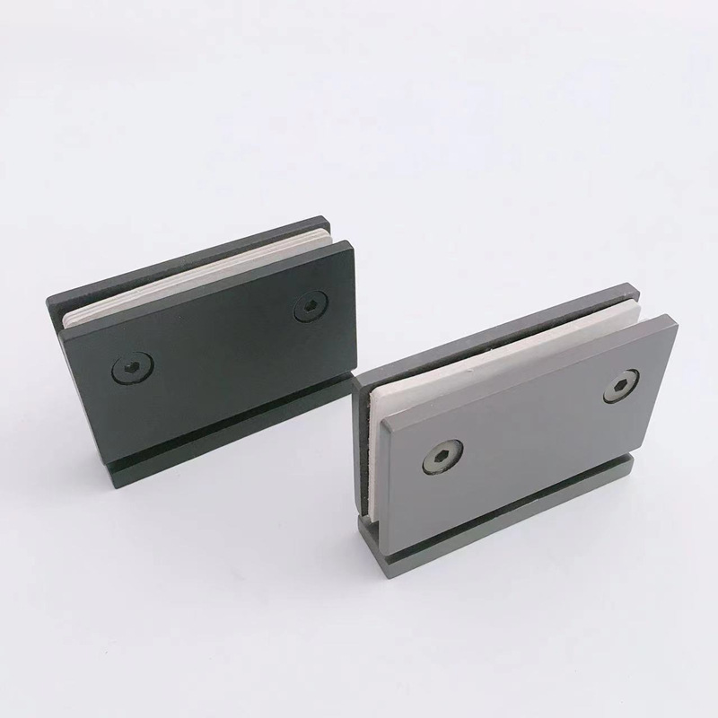 06YM glass door top and bottom clamp, 360-degree rotating shaft, 304 stainless steel, black titanium gold, rose gold bathroom door clamp display Specification drawing