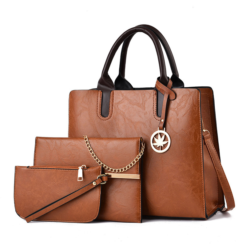 Cross-border foreign trade mother-and-child bag 2022 New retro and fashionable women's bag, European and American handbag, large capacity single-shoulder crossbody bag Item Picture