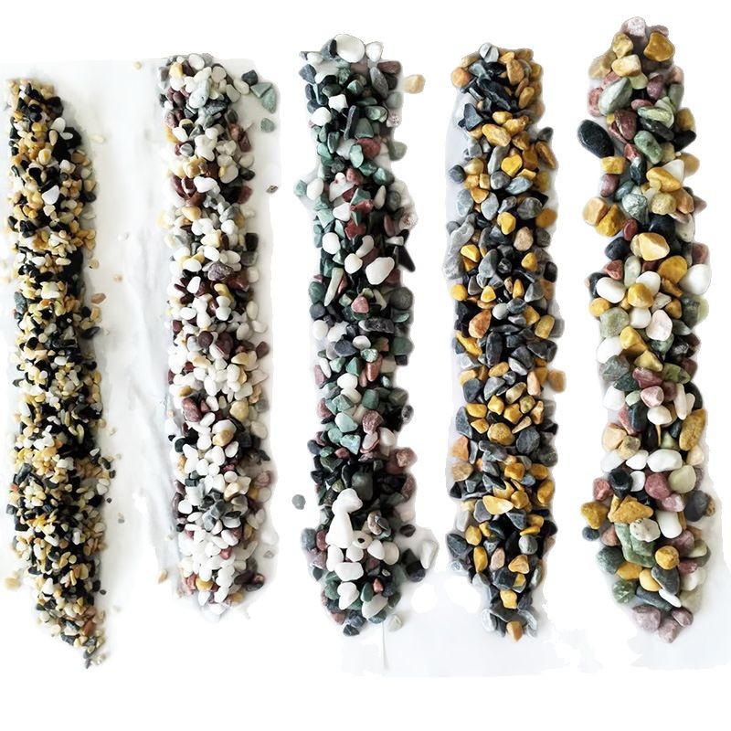 Wholesale of water-washed stones, pebbles, colored stones and five-color stones available for export, adhesive stones and permeable stones from the manufacturer Item Picture