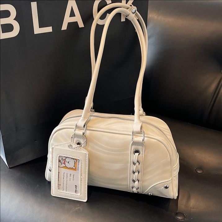 Stylish and high-end hand-held bowling bag for women, 2025 new style simple single-shoulder armpit bag, casual and versatile pillow bag full figure