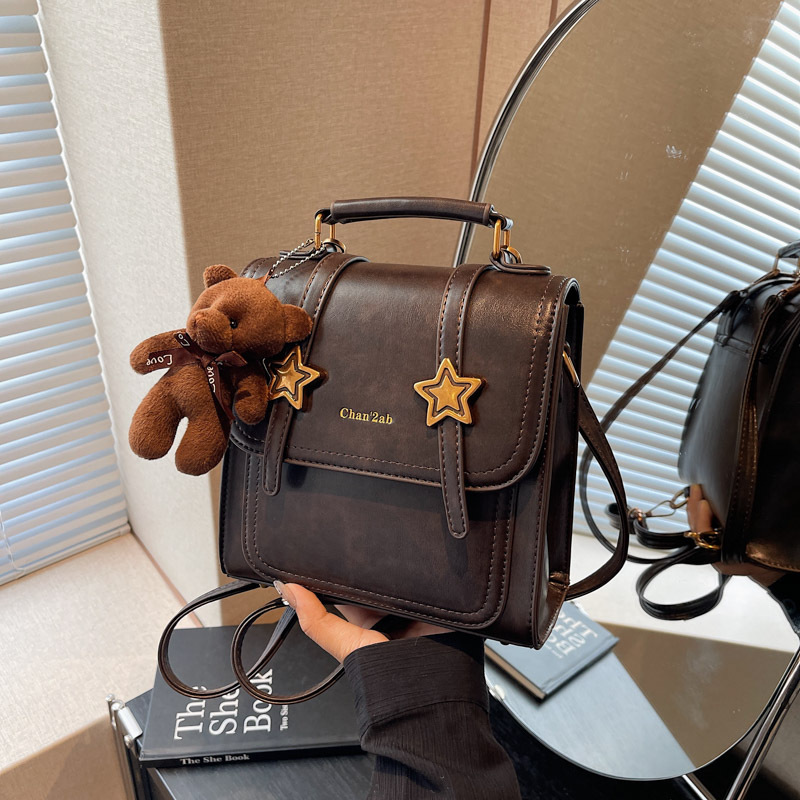 A high-end retro versatile school backpack for girls, a new 2024 trendy and fashionable small backpack for students' commuting to class Specification drawing
