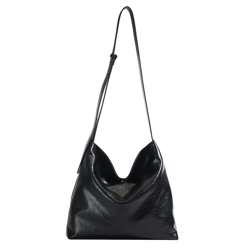 Korean trendy and fashionable large-capacity women's underarm bag, high-end and niche design, soft leather commuting simple tote bag Item Picture