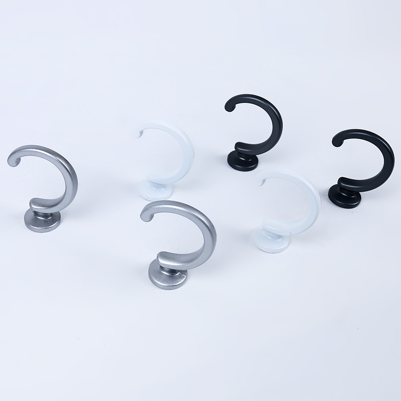 Wholesale of modern and simple curtains, crescent-shaped doors and Windows, zinc alloy curved hooks, wall hooks and coat hooks from the source factory details Picture