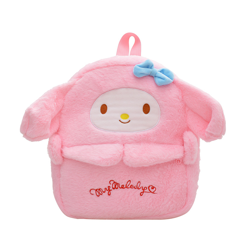 New Sanrio plush bag, Melody backpack, children's cartoon bag, Kuromi plush toy backpack for export Item Picture