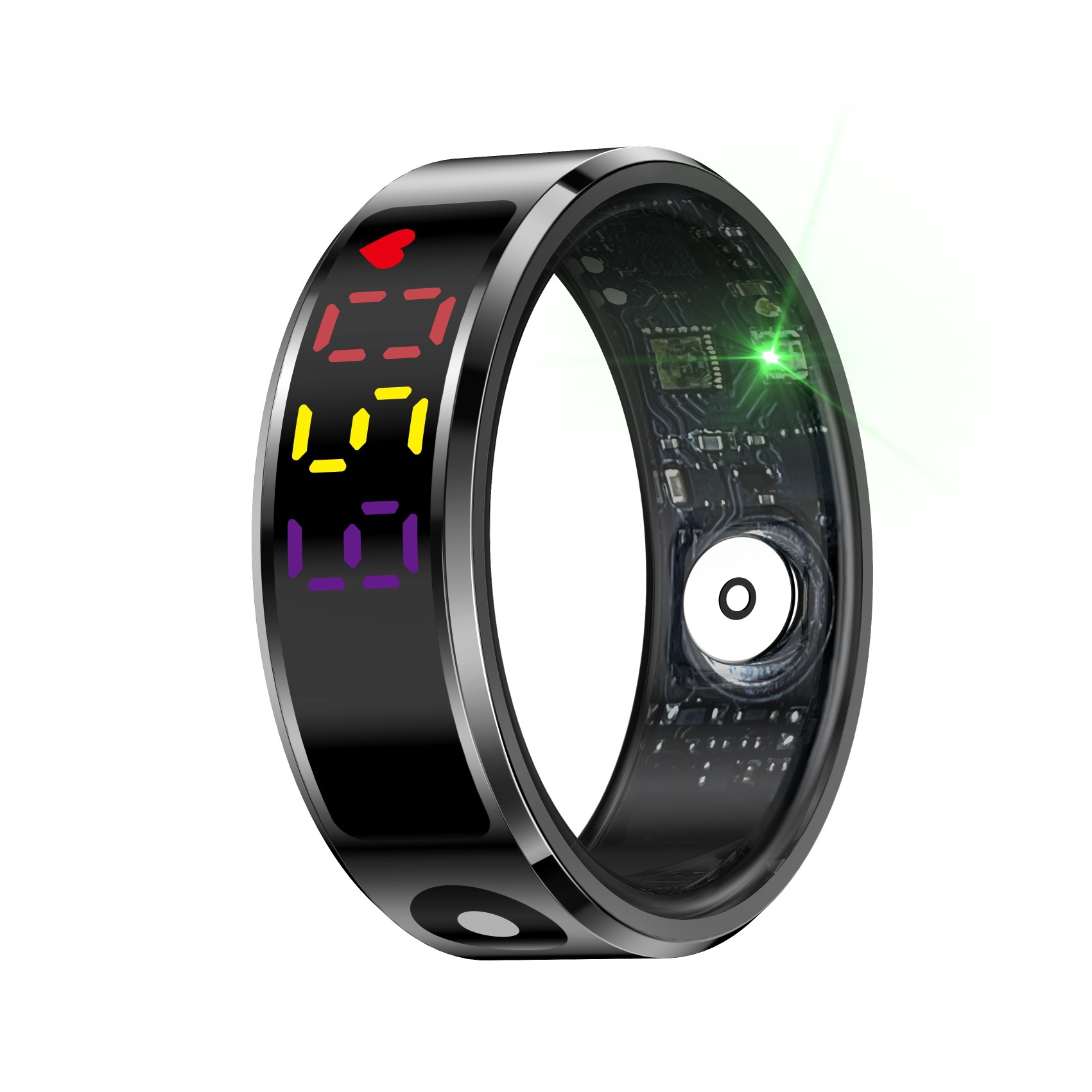 R12 display smart ring heart rate blood oxygen sleep health full figure