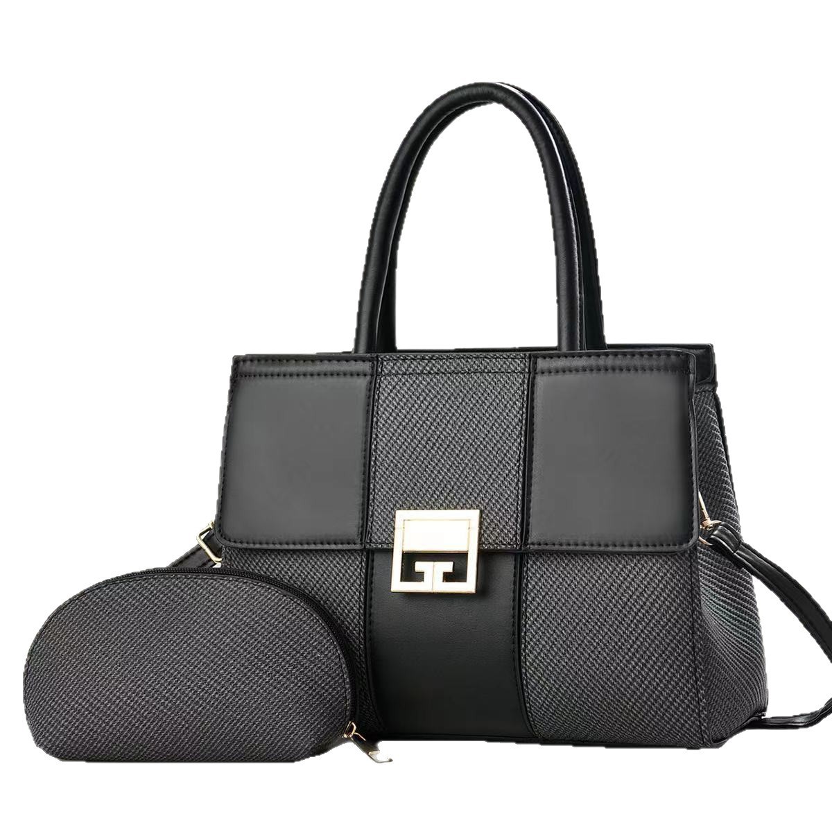 Cross-border bags two-piece set PU mother-and-child bag, large capacity, fashionable crocodile handbag pattern, elegant single-shoulder crossbody bag Item Picture