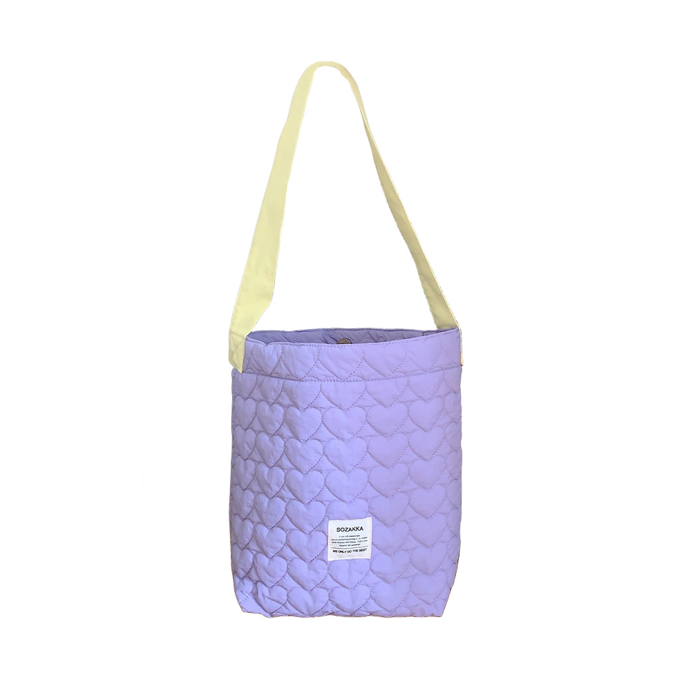 38241 ins New color-blocking single-shoulder bag for girls, practical large-capacity mommy bag, quilted single-shoulder bag for girls Item Picture