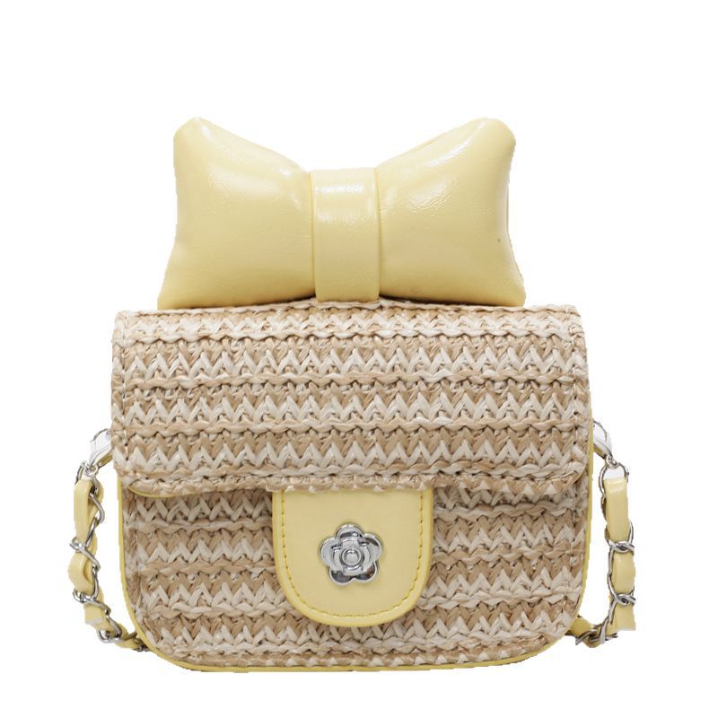 The 2025 new trendy, fashionable and versatile mini square bag is a must-have for women, featuring a chanel-style chain straw woven single-shoulder crossbody bag Item Picture