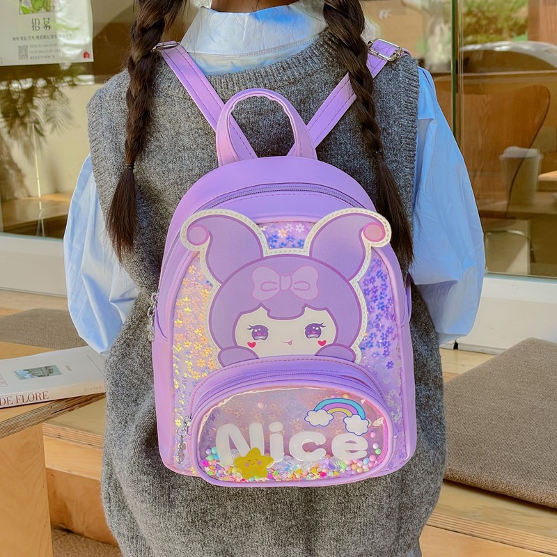 New children's backpack, cartoon pu small bag, cute girl kindergarten schoolbag, lightweight children's small backpack Application Scenario